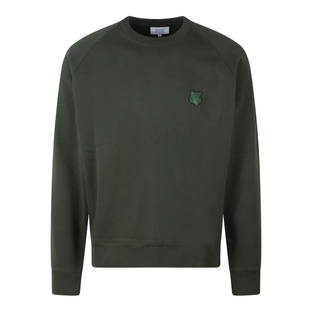 Maison Kitsuné Bold Fox Geborduurde Sweatshirt Green Heren