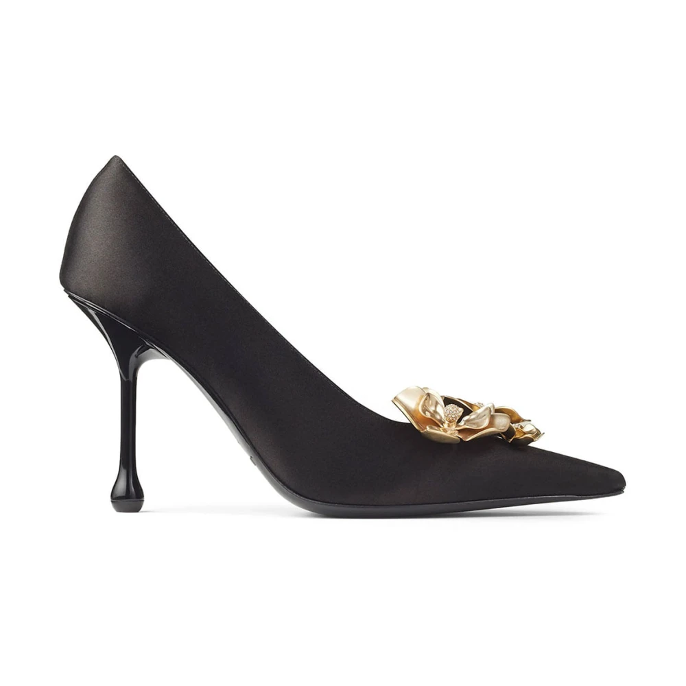 Jimmy Choo Women's Black Metal Pumps Ixia Style