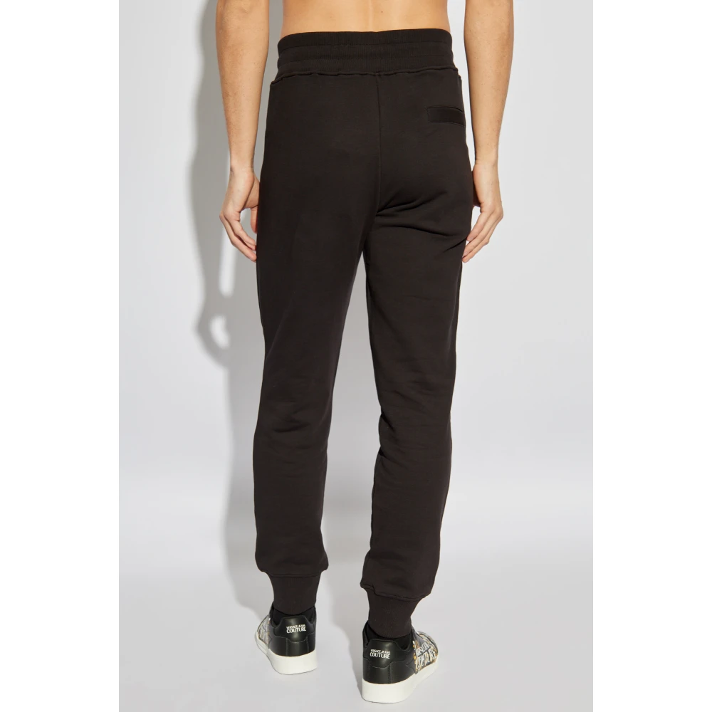 Versace Jeans Couture Sweatpants met geborduurd logo Black Heren