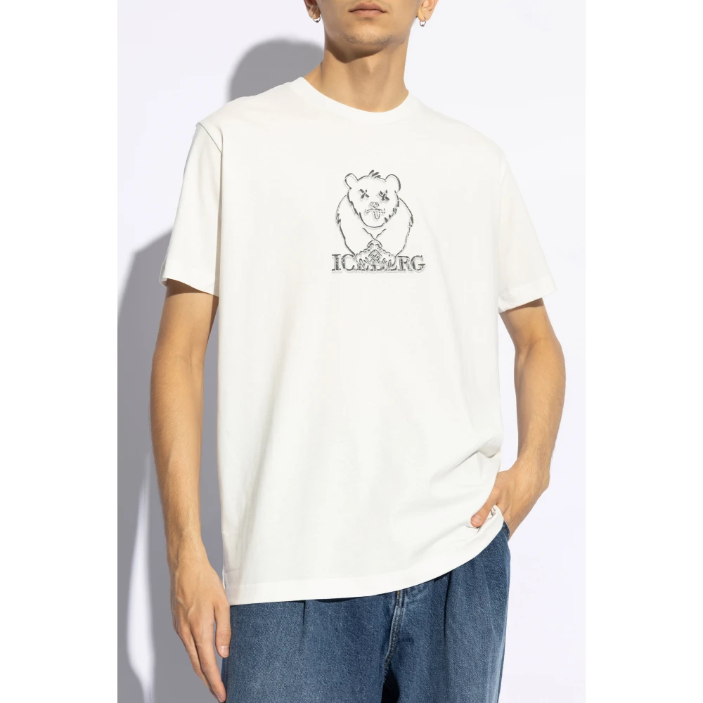 Iceberg Gestreept T-shirt White Heren