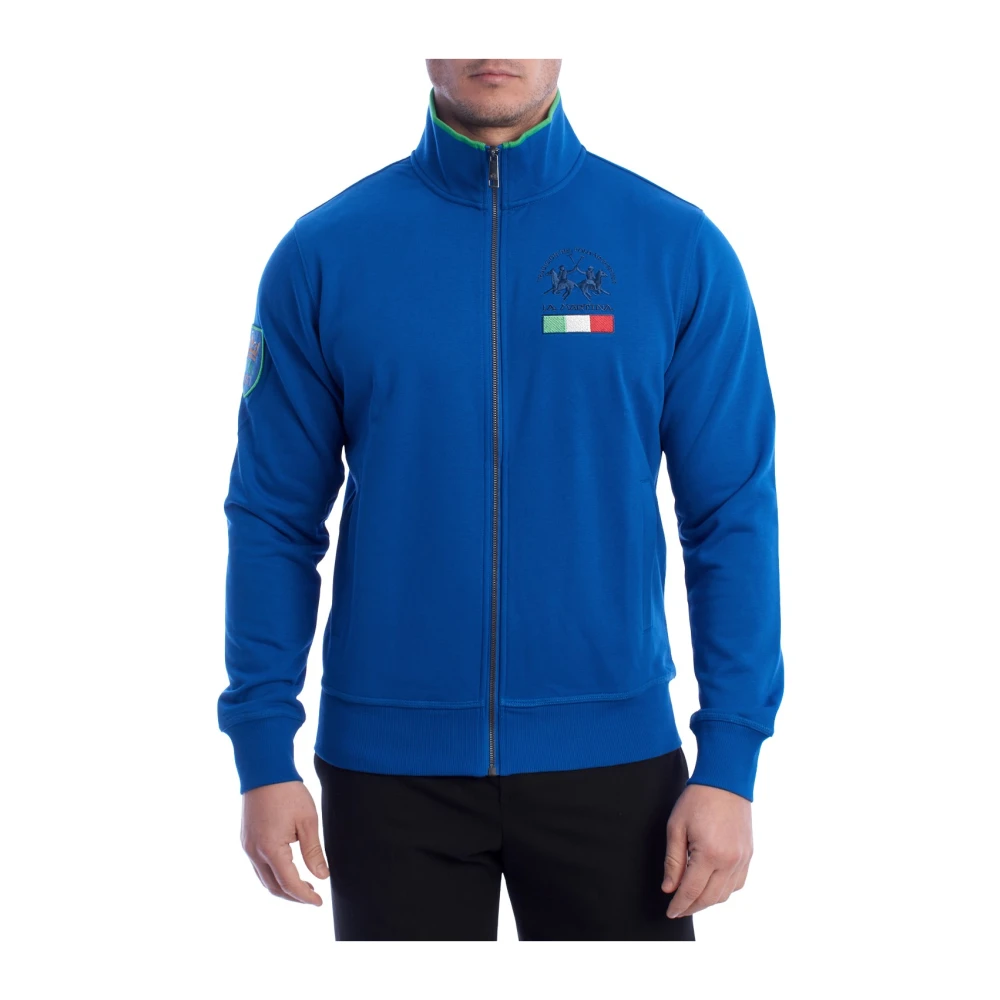 La Martina Men's Blue Zip-Throughs, M, Zip-Up Sweatshirt With Classic Design