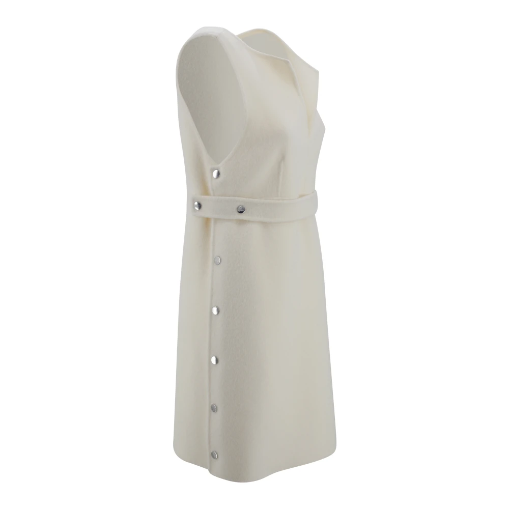 P.a.r.o.s.h. Roomwitte Wollen Jas met Riem Beige Dames