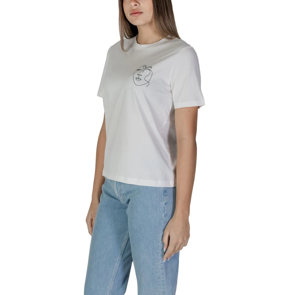 Vila Katoenen Dames T-shirt Lente Zomer Collectie White Dames