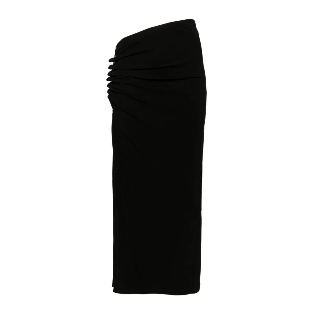Rabanne Women's Black Ruched Side Slit Skirt