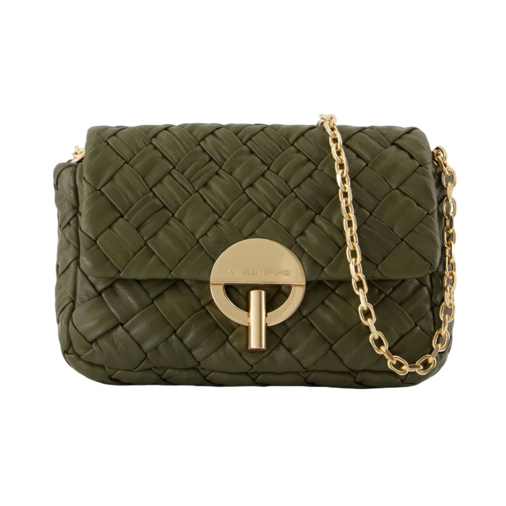 Vanessa Bruno Women's Brown Quilted Leather Moon Shoulder Bag