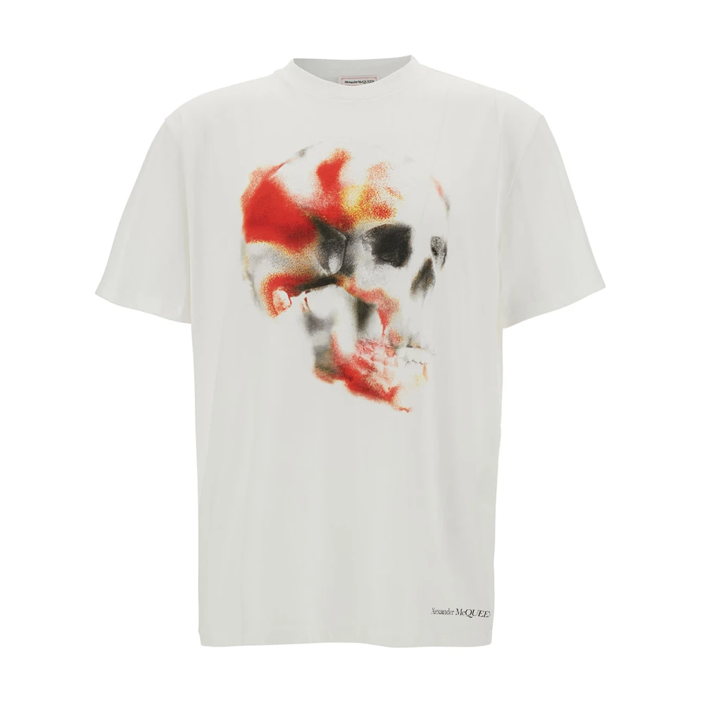 Alexander mcqueen T-shirt met schedelprint in wit White Heren