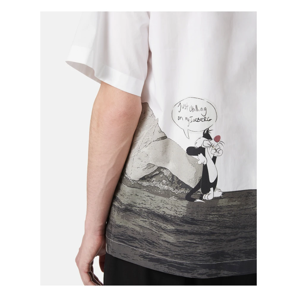 Iceberg Regular fit korte mouwen bowling shirt White Heren