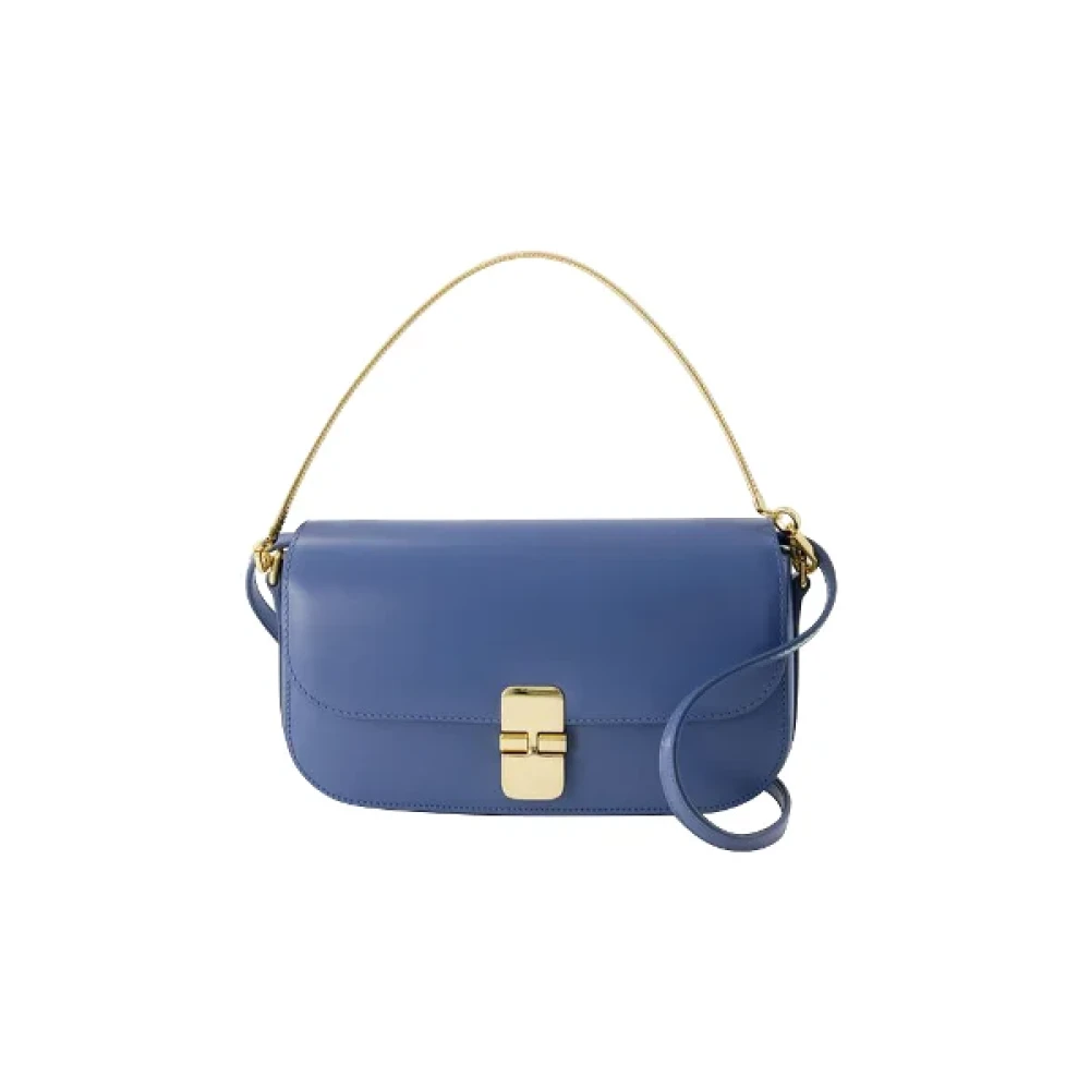A.p.c. Donna Blu Borsa A Spalla In Pelle