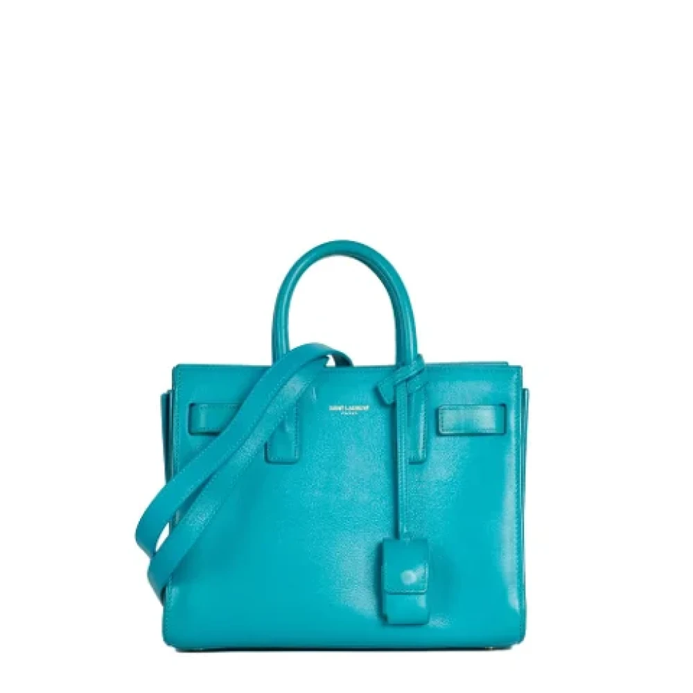 Yves Saint Laurent Vintage Pre-owned Leather handbags Blue Dames