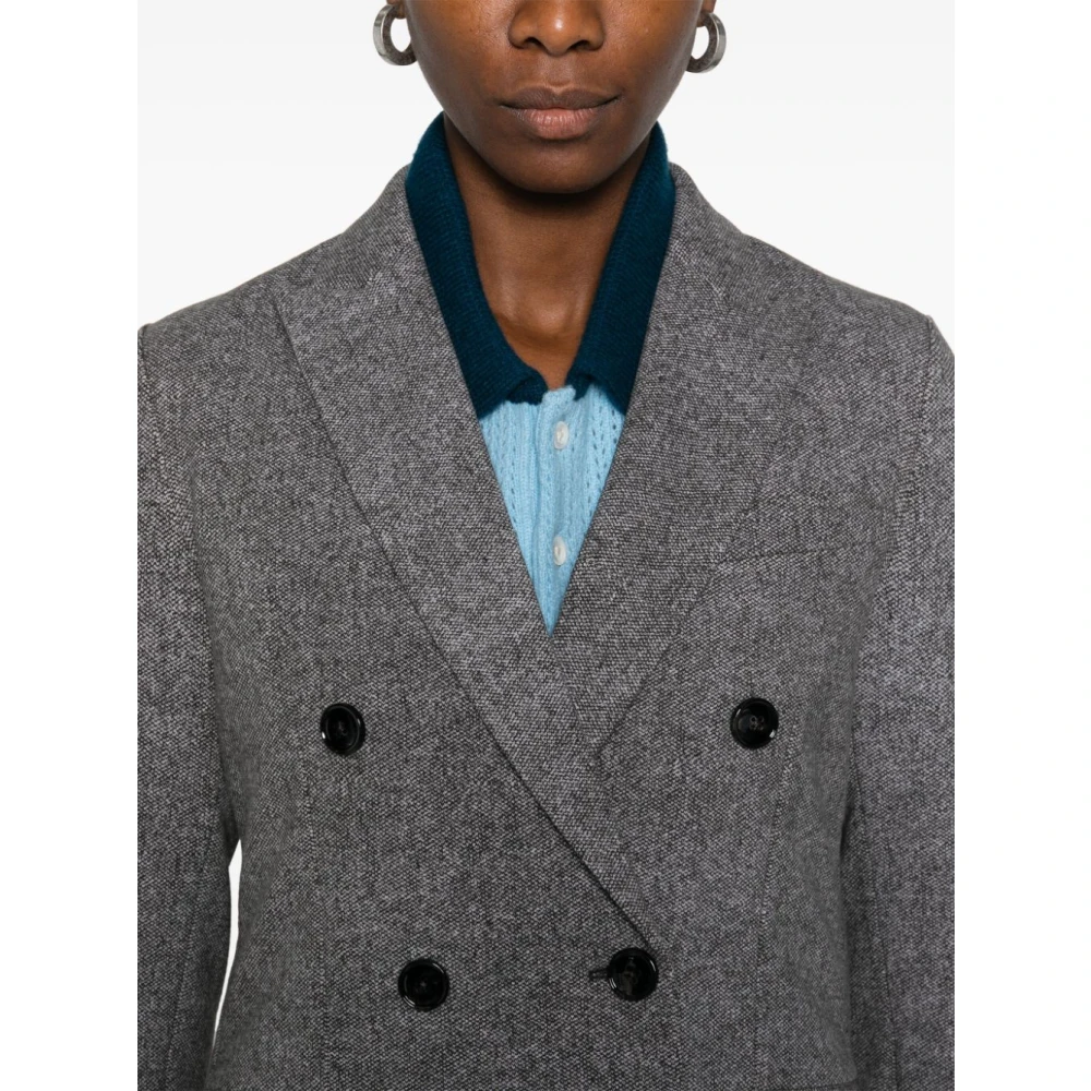 Circolo 1901 Dubbelrijige grijze jassen met pieklapels Gray Dames