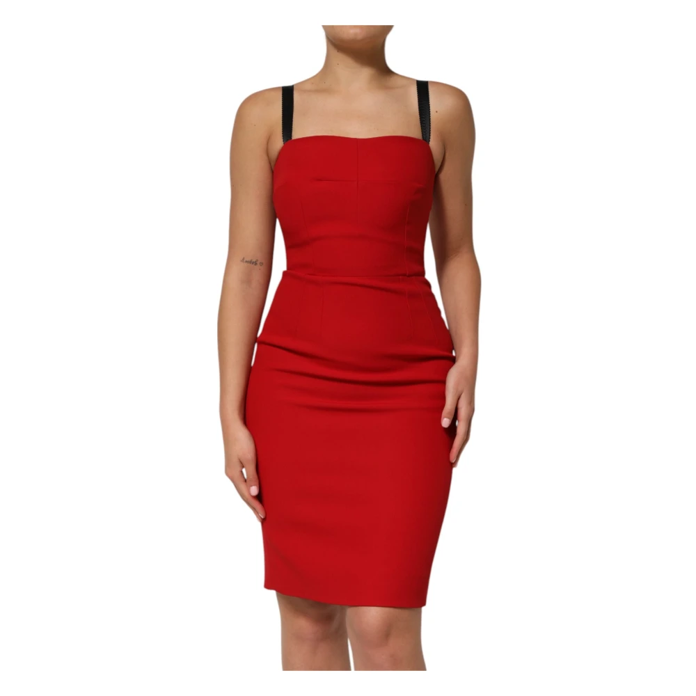 Dolce & Gabbana Red Sheath Knee Length Dress - Female - Short Dresses - Red - L - Dresses