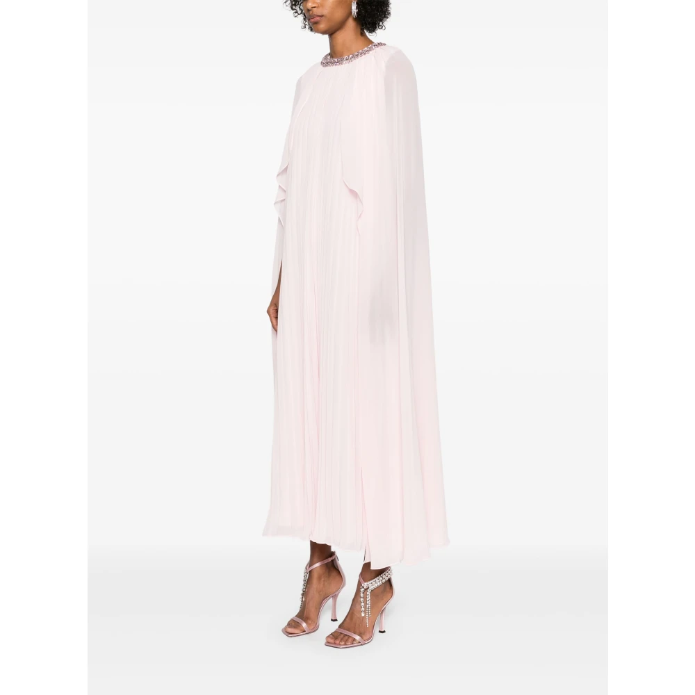 Self Portrait Roze Chiffon Cape Jurk met Strass Pink Dames