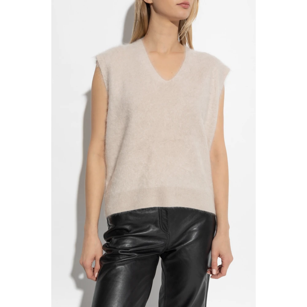 AllSaints Rebel Cashmere Vest Beige Dames