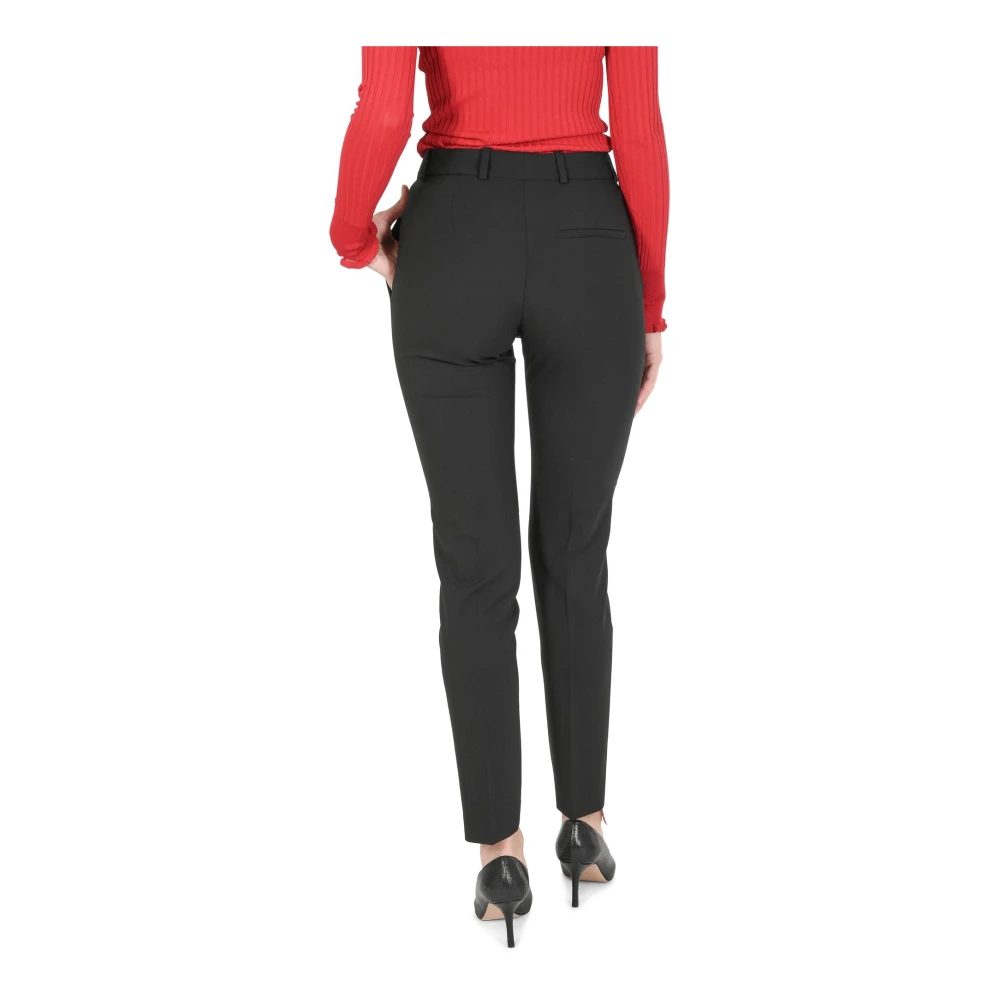 Hugo Boss Stijlvolle Zwarte Wollen Broek Black Dames