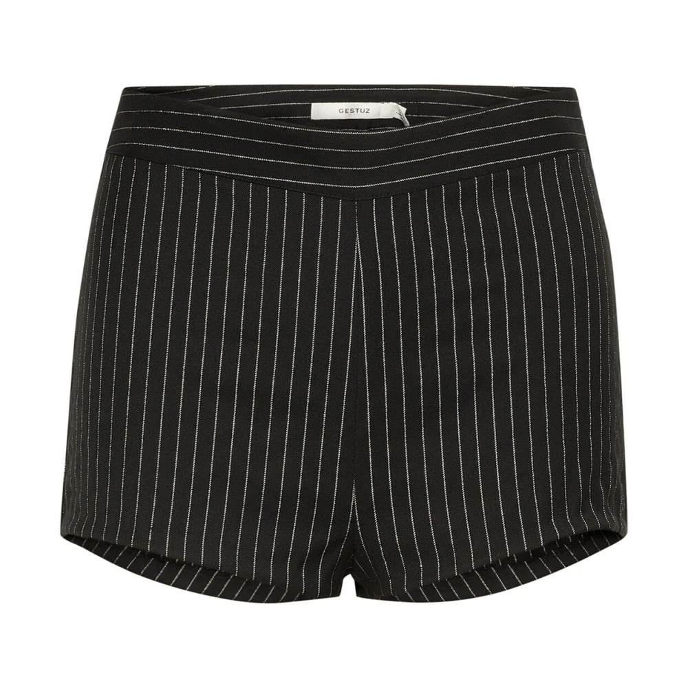 Gestuz Gestreepte hoge taille shorts & knickers Black Dames