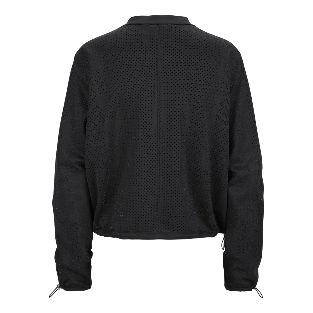 Milestone Scuba Jersey Blouson Jack met Allover Motief Black Dames