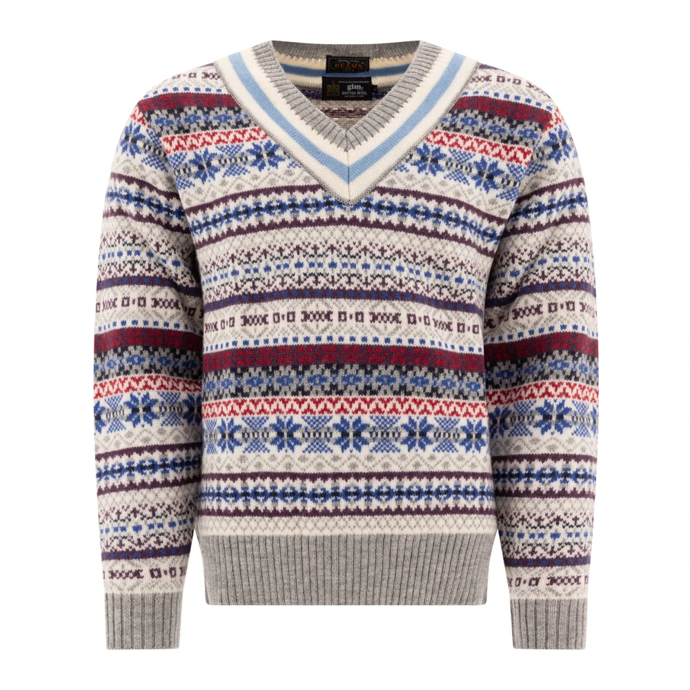 Knitwear > V-neck Knitwear - - Beams Plus - Modalova