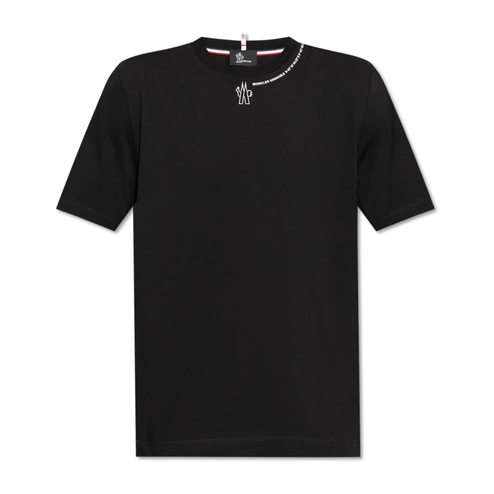 Moncler Logo Print Crew Neck T-shirt Black Heren