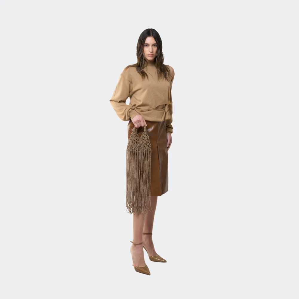 Hibourama Mini Franje Tas Brown Dames