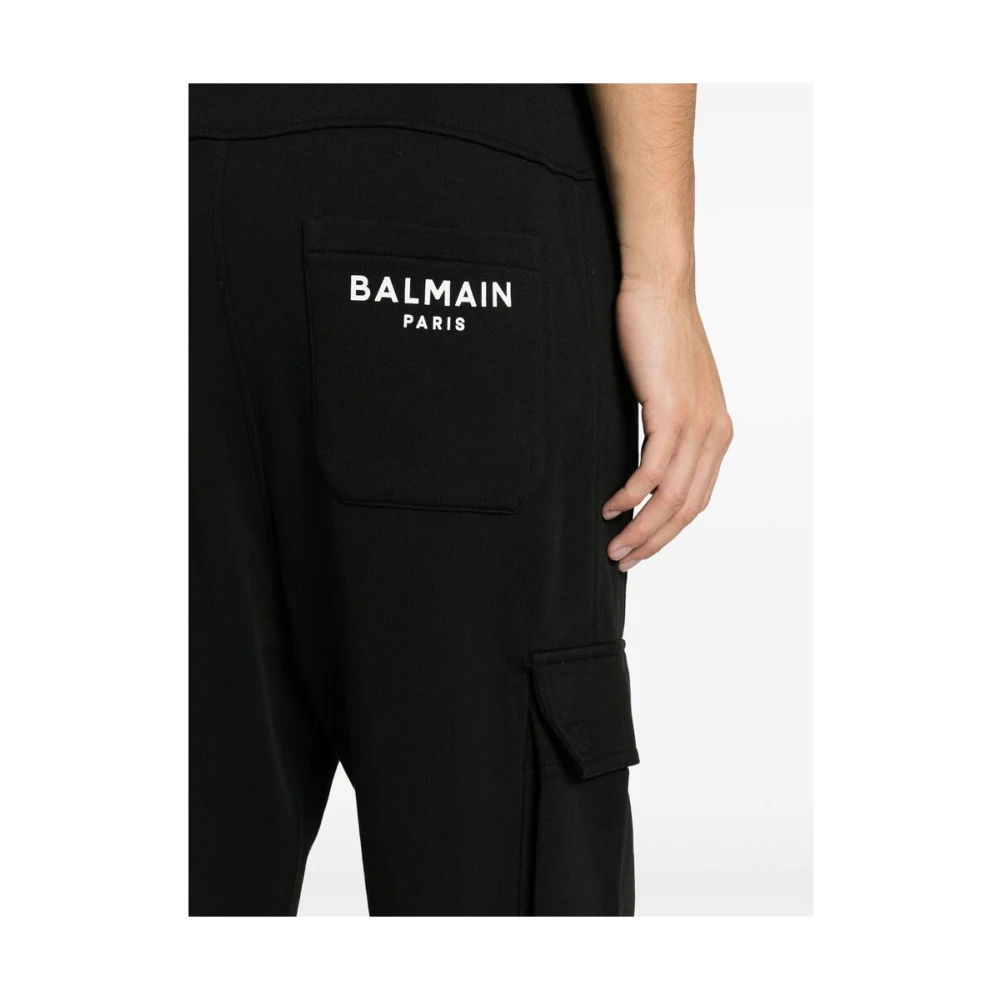 Balmain Cargo Stijl Katoenen Broek Black Heren