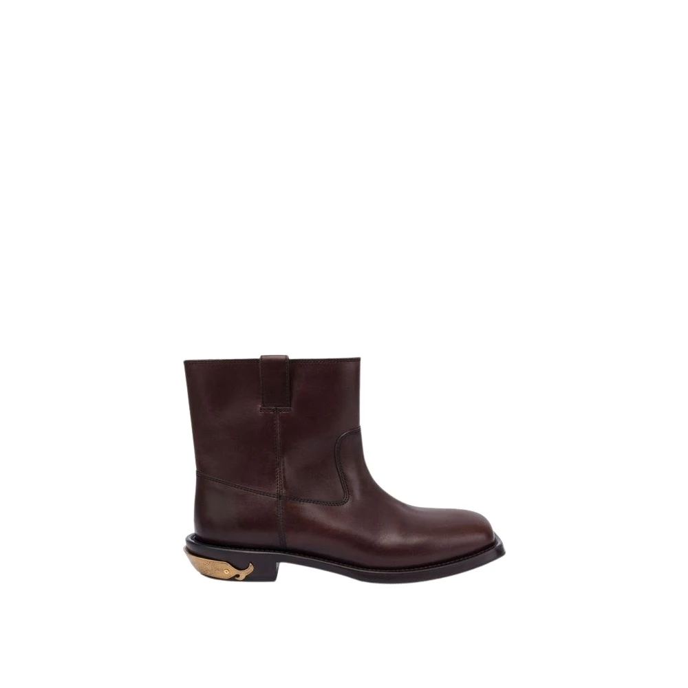 Moschino Unisex Brown Calfskin Ankle Boots