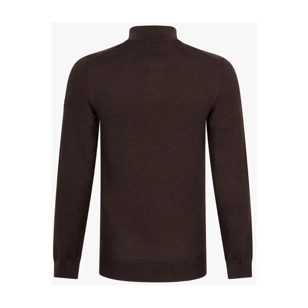 Cavallaro Merino Half Zip Pullover Bruin Sweater Brown Heren