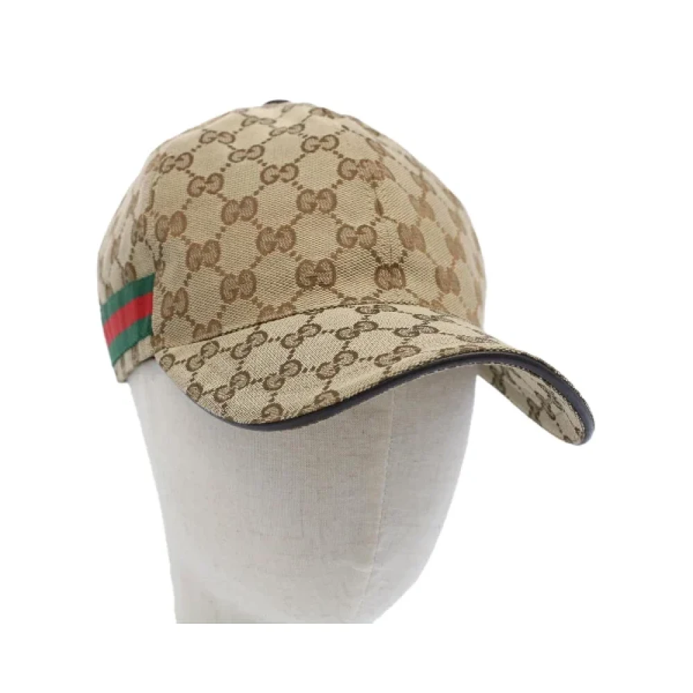 Gucci Vintage Pre-owned Canvas hattar-och-kepsar Beige, Dam