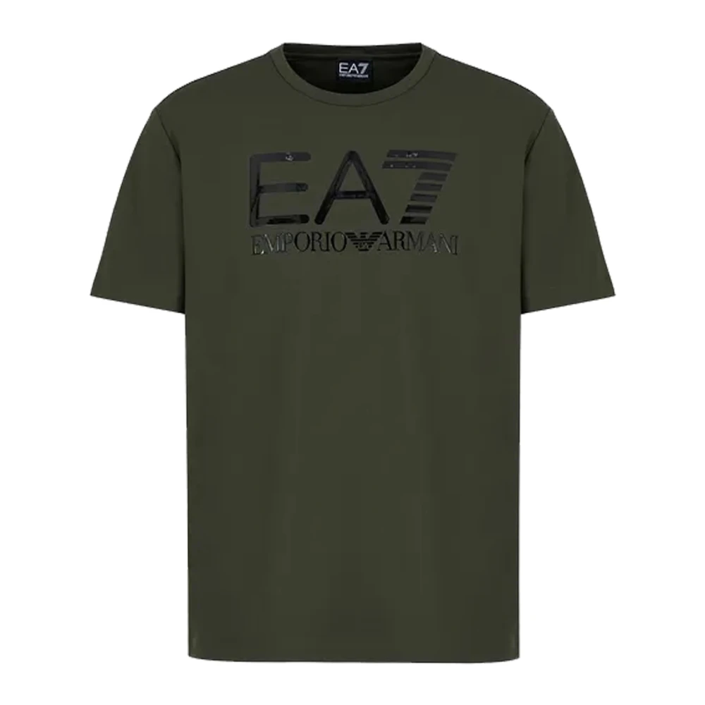 Emporio Armani EA7 Maxi Logo T-shirt voor sportieve stijl Green Heren