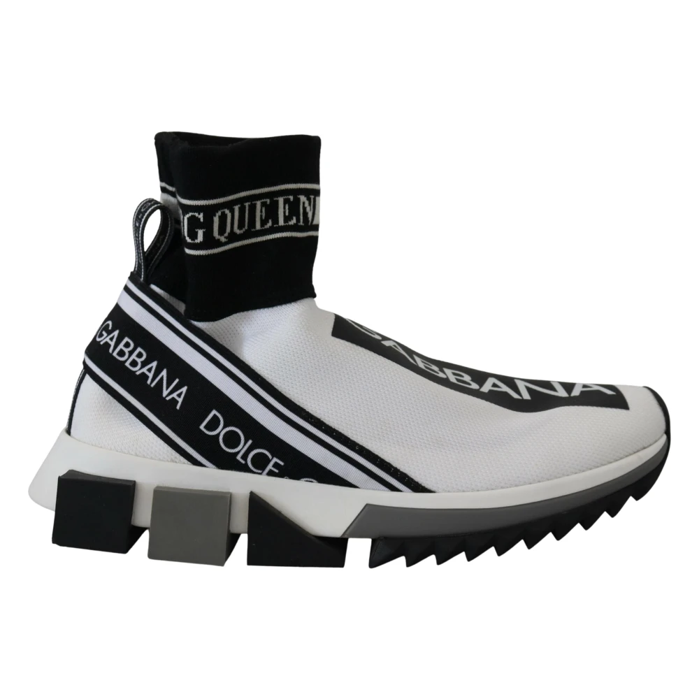 Dolce & Gabbana Wit Zwart Sorrento Sokken Sneakers Schoenen White Dames