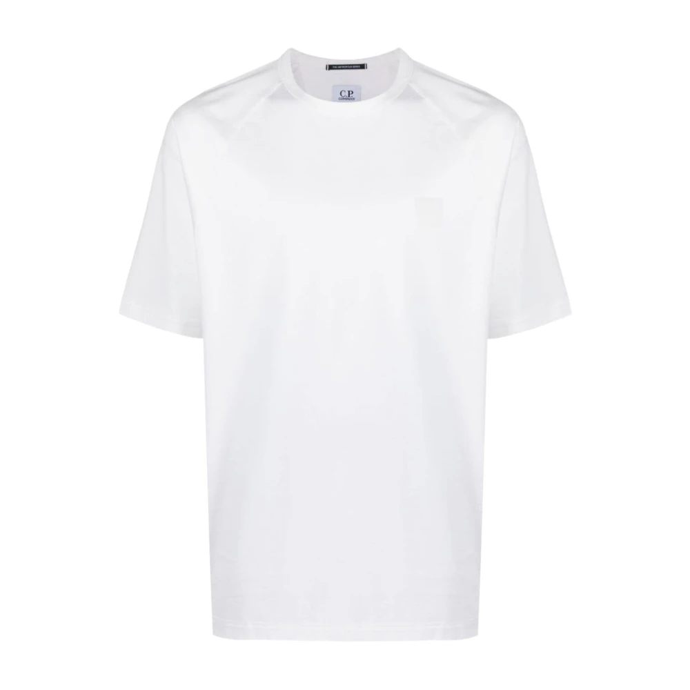 C.P. Company Wit Logo Print Crew Neck T-shirt White Heren