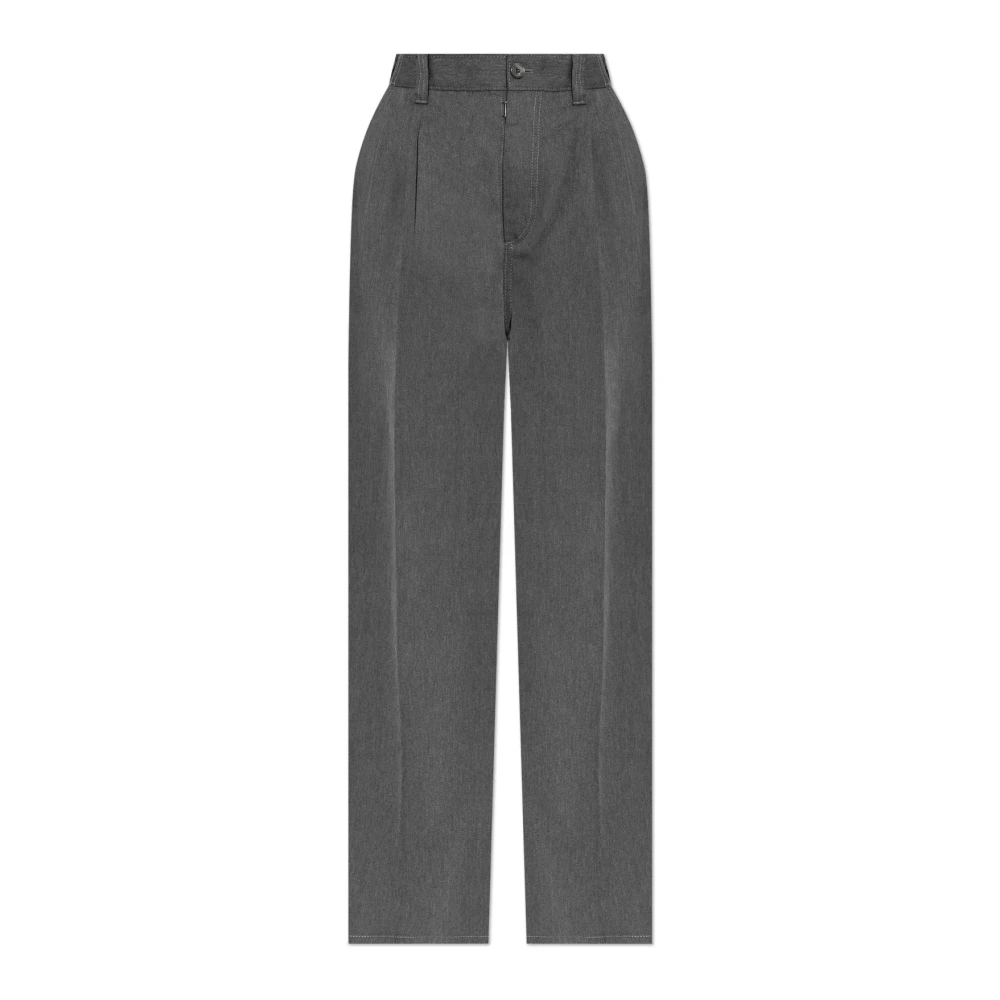 Maison Margiela Hoge Taille Wijde Pijp Broek Grigio Gray Dames