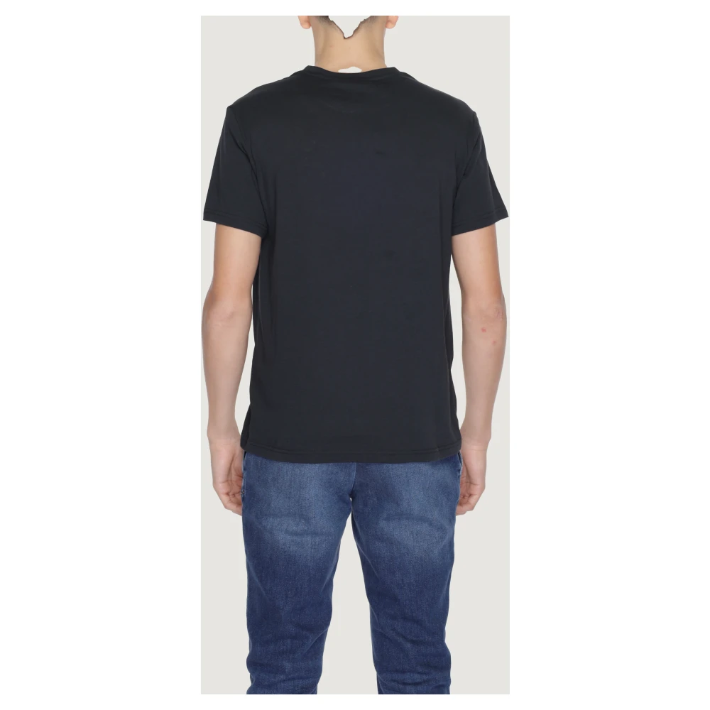 Emporio Armani Zwarte Katoenen T-shirt Lente Zomer Print Black Heren