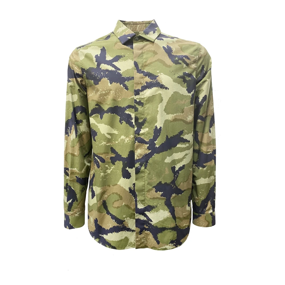 Valentino Camouflage Army Shirt Green Heren