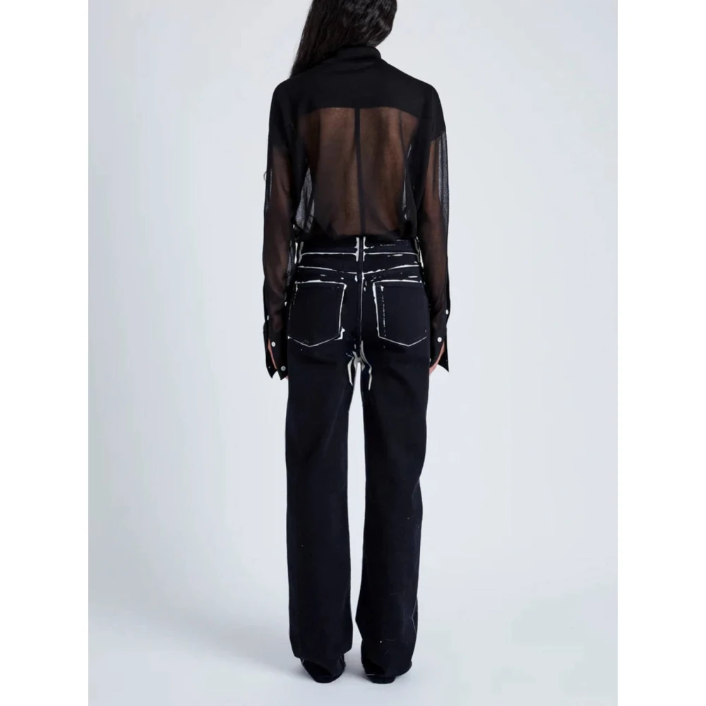 Proenza Schouler Unieke Zwart en Wit Jeans Black Dames