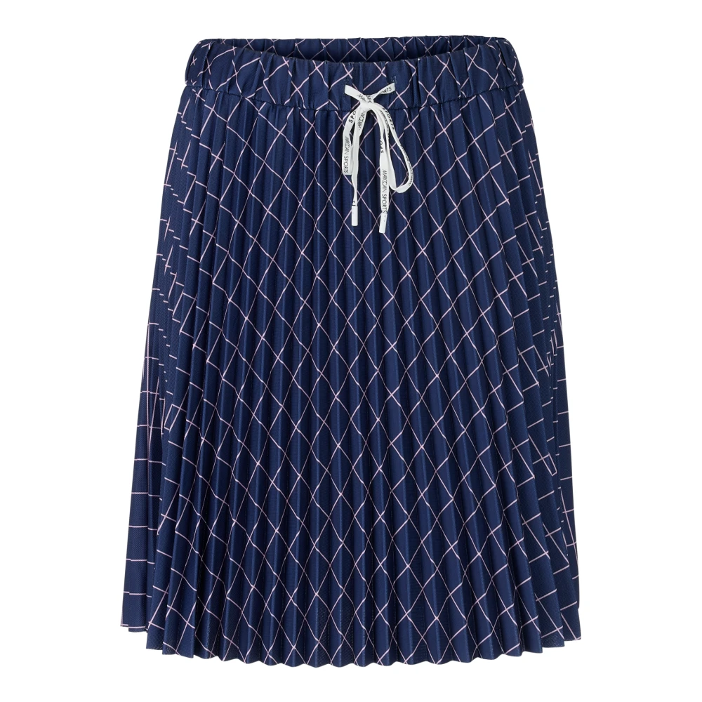 Marc Cain Women's Blue Short Skirts, M, Pleated Skirt With Print And Pleats