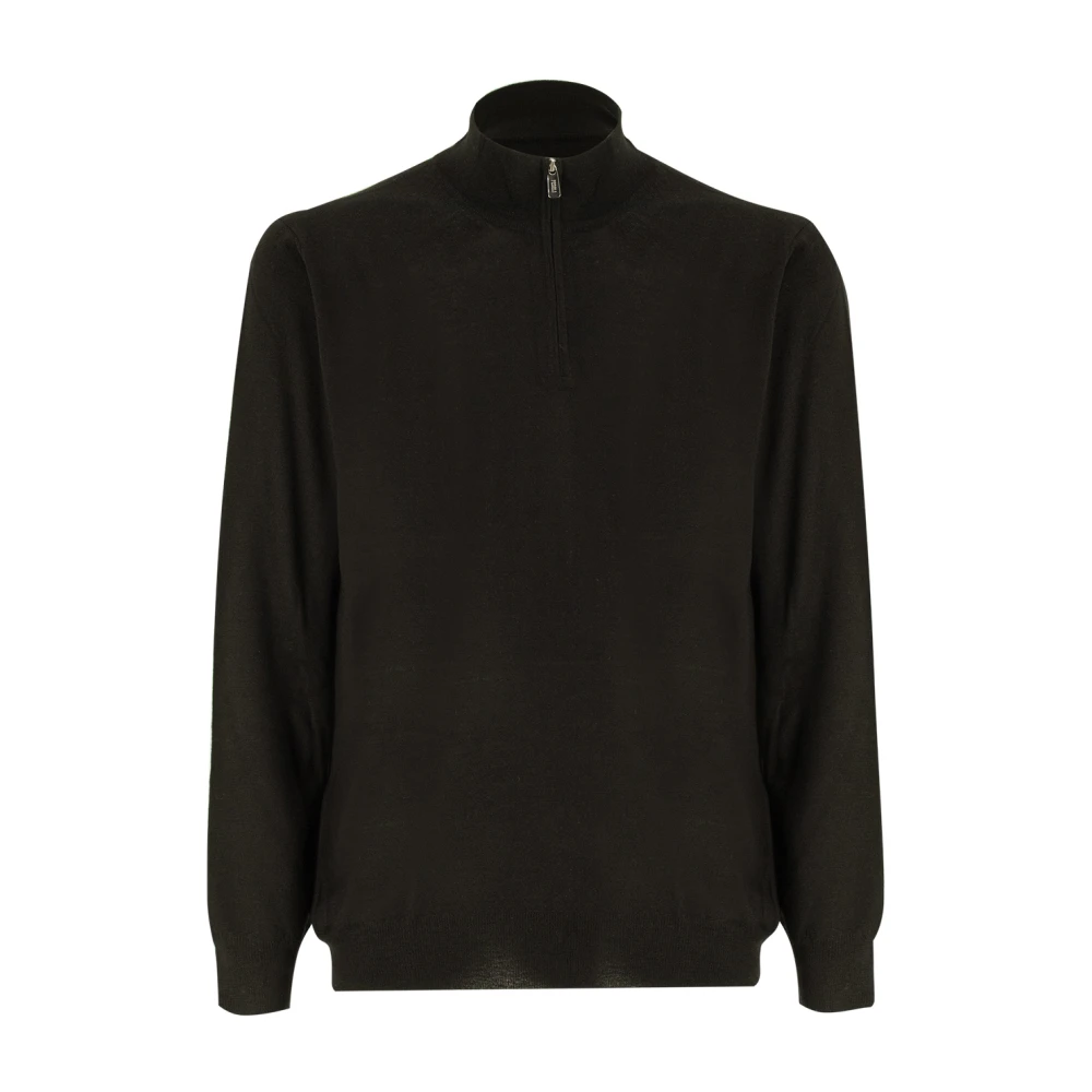 Fedeli Elegant Half Zip Jumper Black Heren