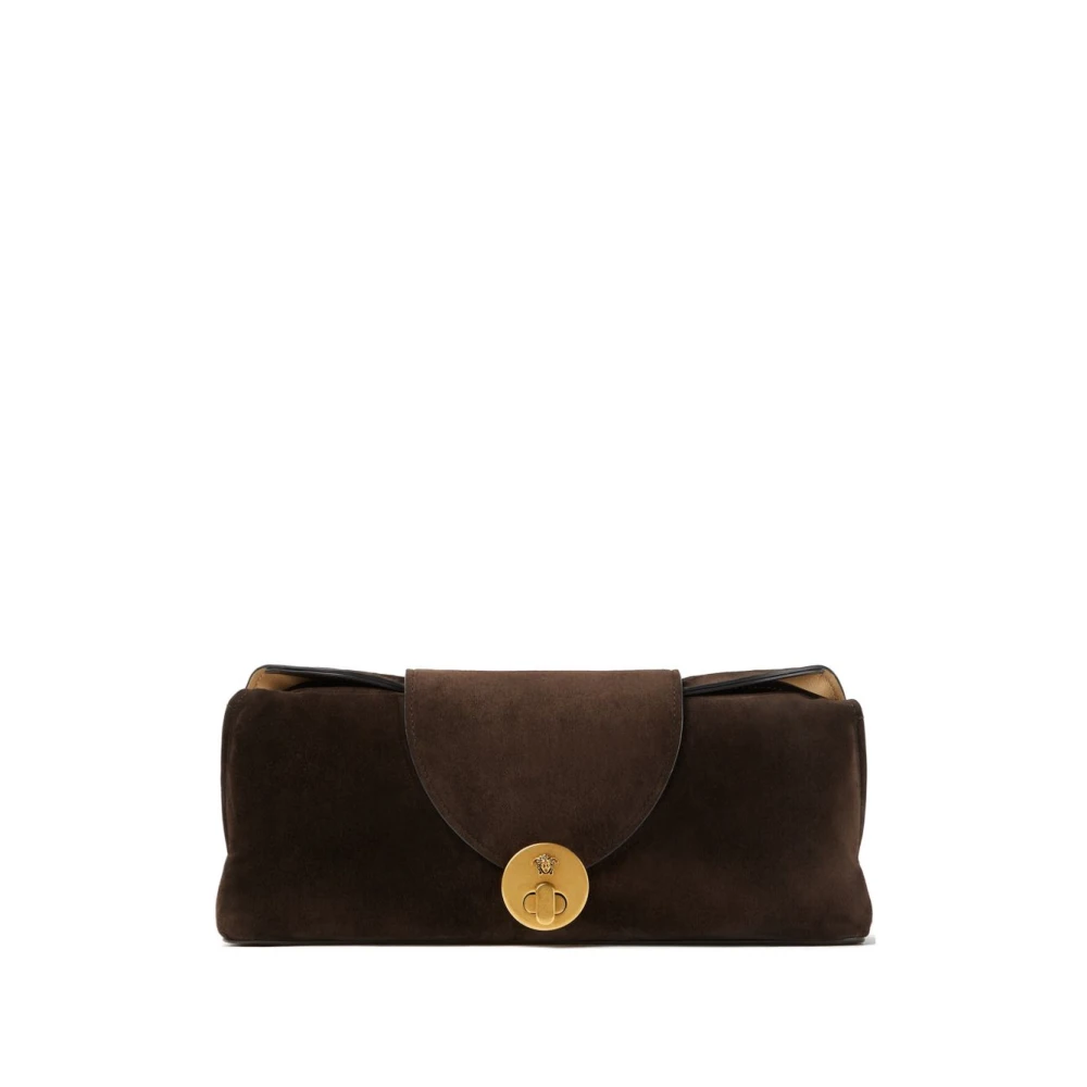 Versace , Clutches, Female, Brown, One Size, Vivian Suede Clutch