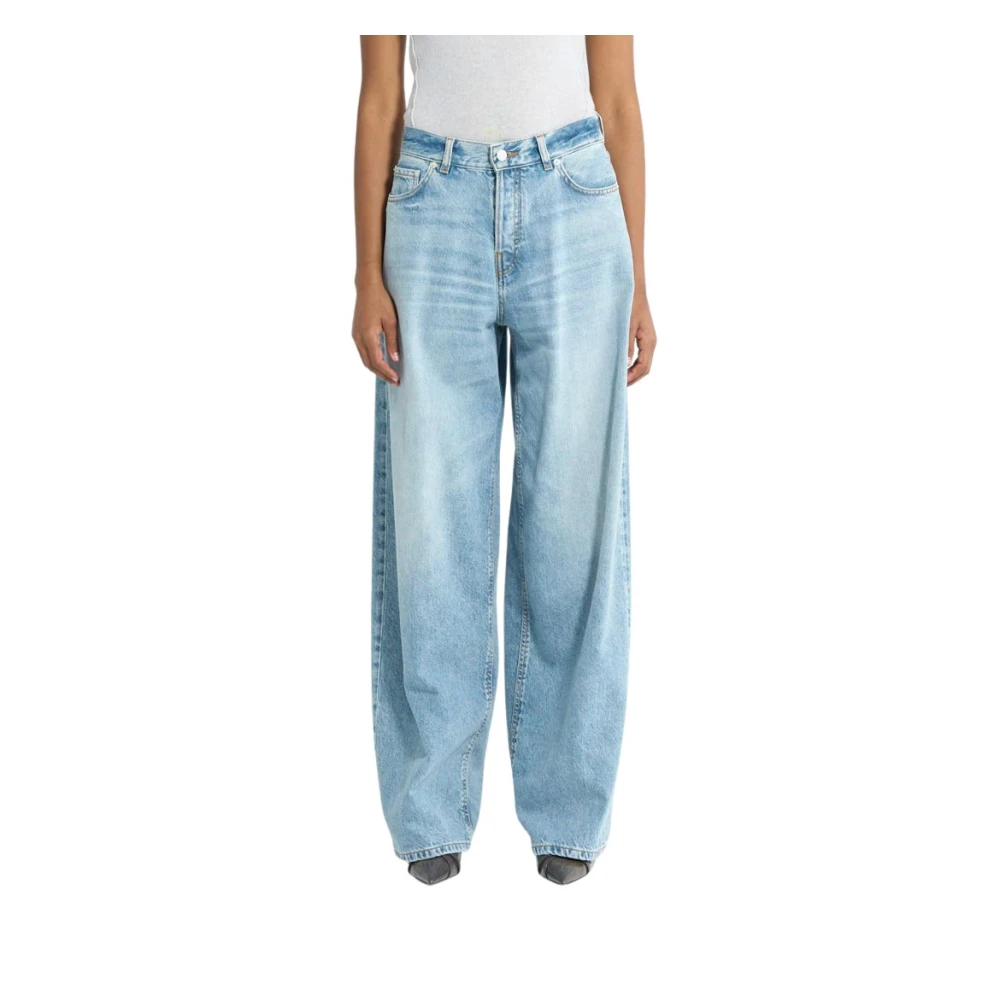 Haikure Bethany Wide Leg Denim Jeans Blue Dames