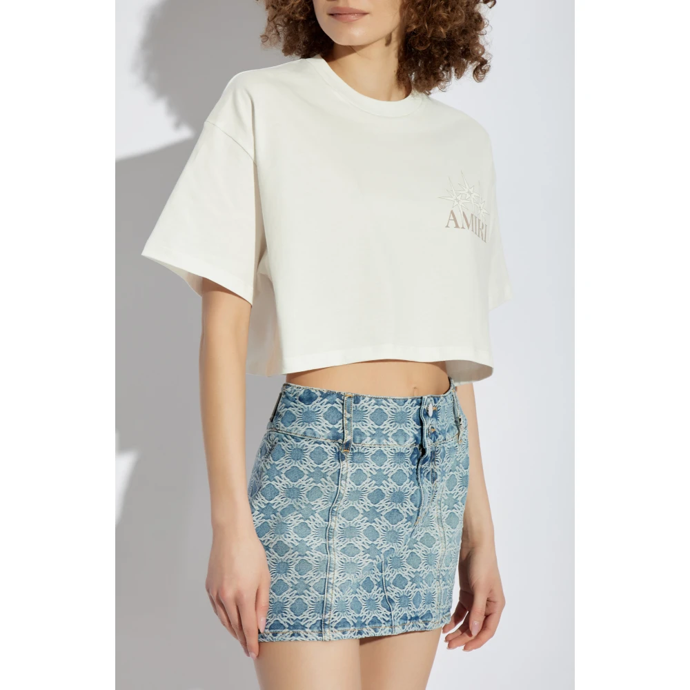Amiri T-shirt met logo White Dames