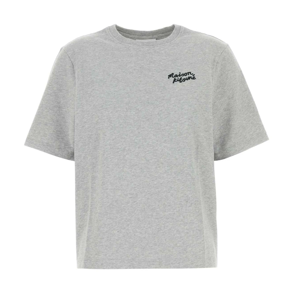 Maison Kitsuné Stijlvol Grijs Katoenen T-Shirt Gray Dames