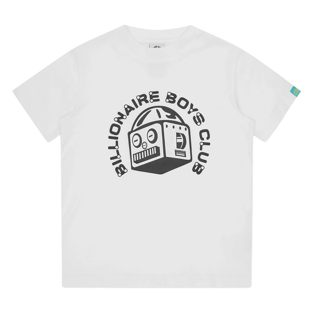 Billionaire Boys White T-Shirts,, Robot Logo T-Shirt In Size 14 Y