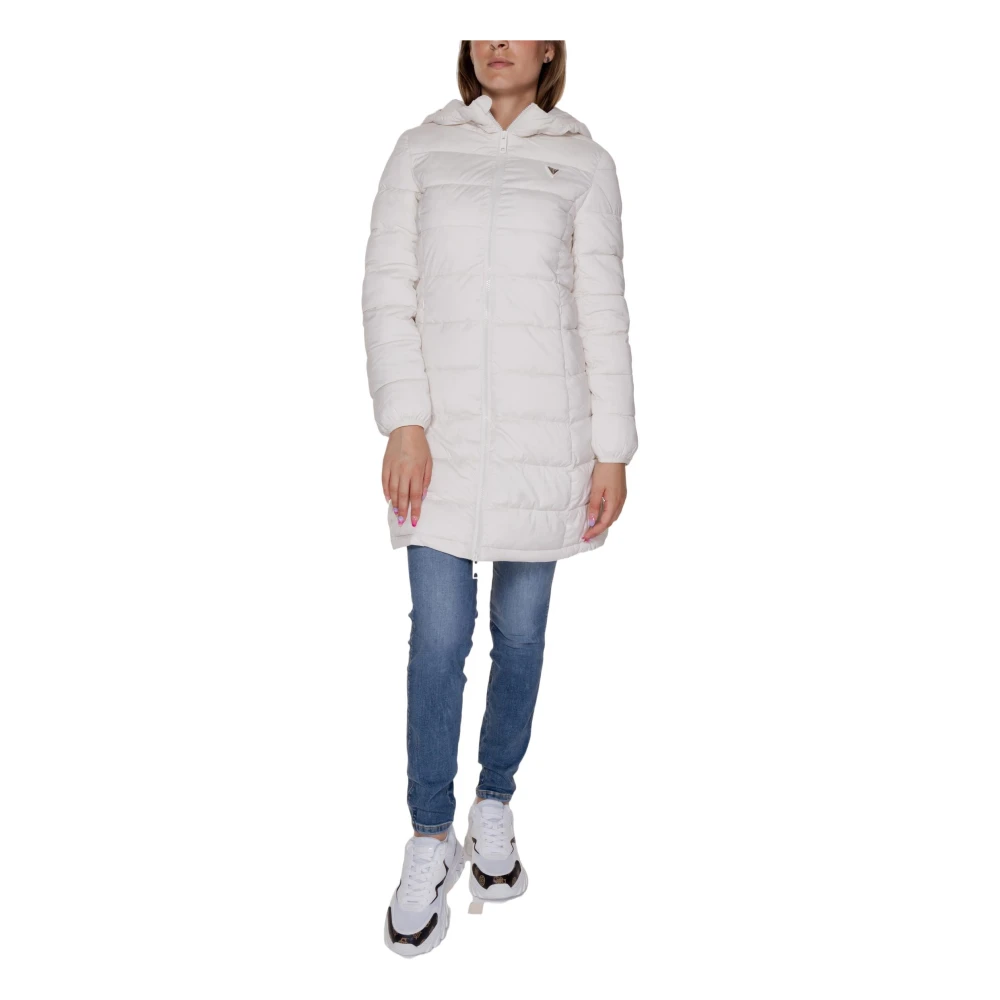 Guess Lange Pufferjas Herfst Winter Collectie White Dames