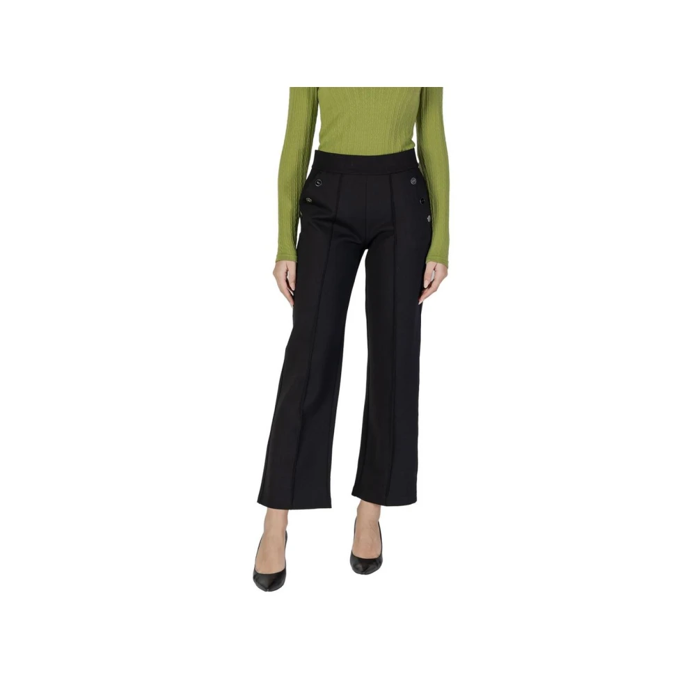 Street One Black Viscose Wide Leg Trousers - Female - Wide Trousers - Black - 3XL L30 - Trousers