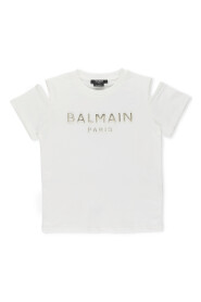 Vit Junior Bomull T-shirt med Logotryck