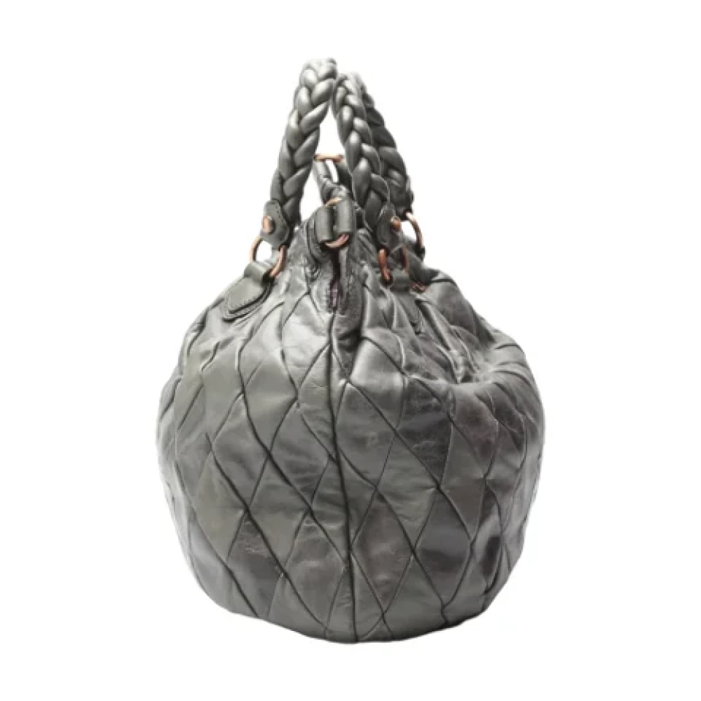 Miu Pre-owned Leather shoulder-bags Gray Dames