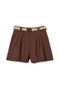 bruine-poplin-stretch-shorts-met-bicolor-riem
