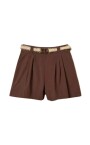 bruine-poplin-stretch-shorts-met-bicolor-riem