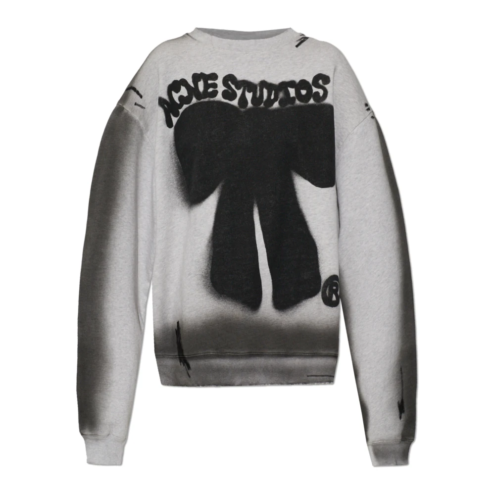 Acne Studios Donna Grigio Sprayed Logo Sweatshirt