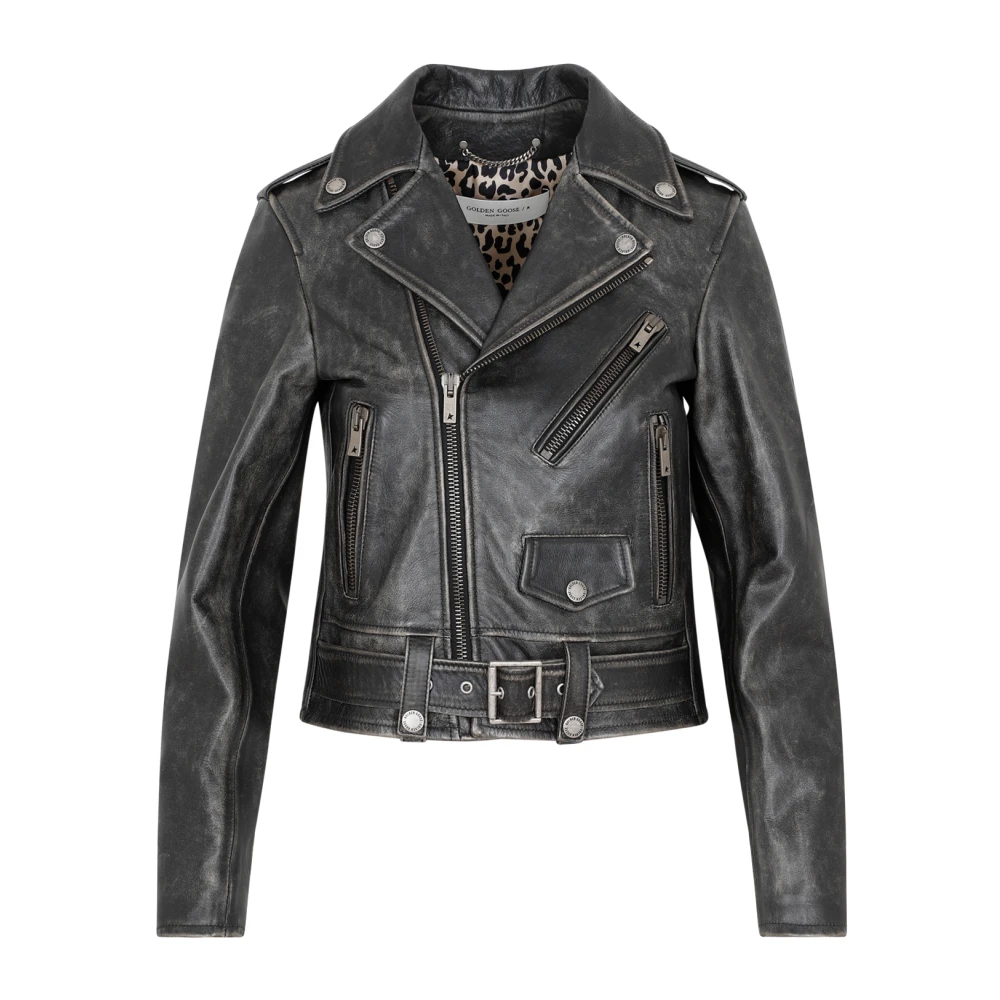Golden Goose Women's Black Leather Biker Jacket