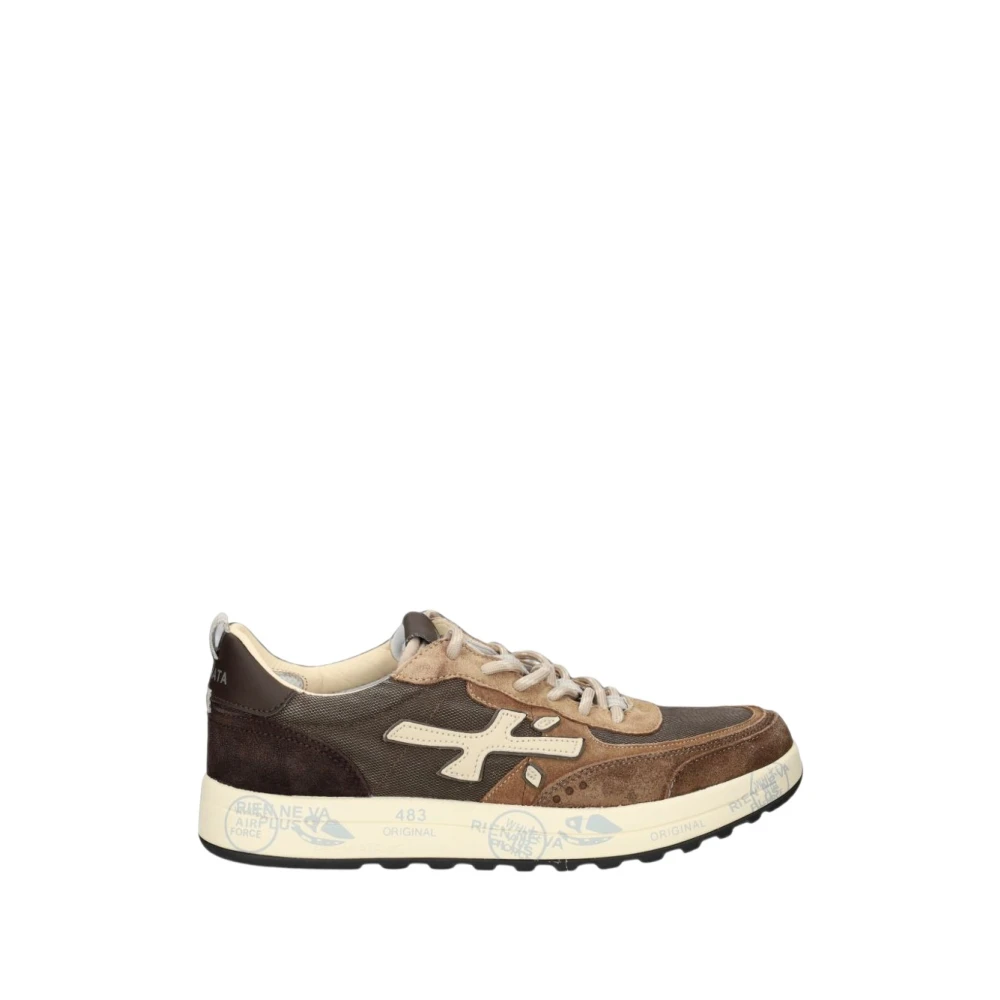 Premiata Nous Mesh And Suede Trainers - Male - Sneakers - Brown - 6 Uk - Shoes